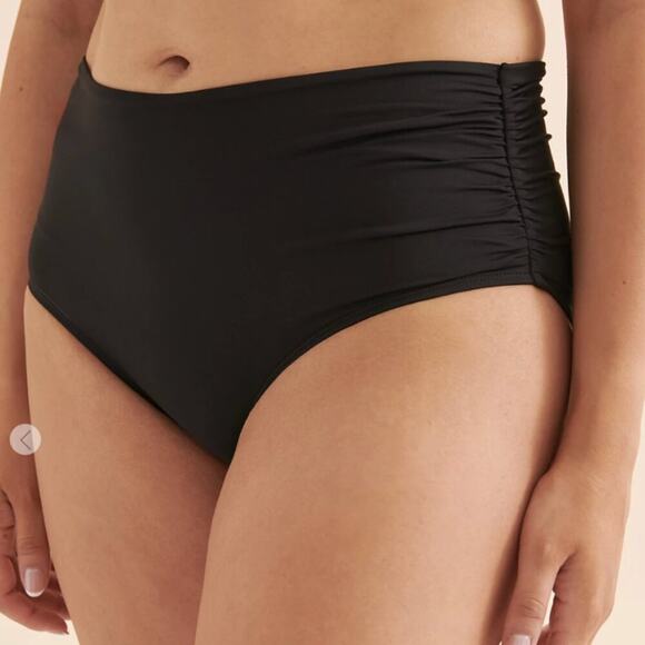 Anne Cole Small High Waist Bikini Bottom Black Swim Bottom NEW - Picture 1 of 11